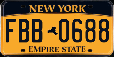 NY license plate FBB0688