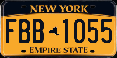 NY license plate FBB1055