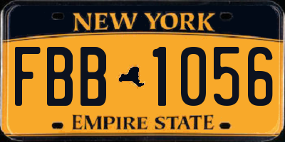 NY license plate FBB1056