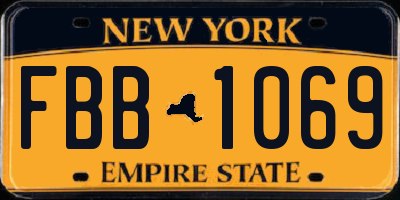 NY license plate FBB1069