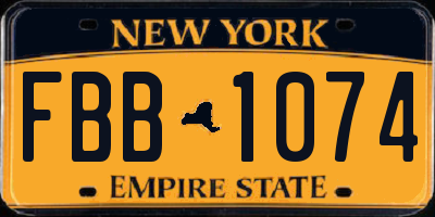NY license plate FBB1074