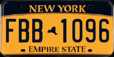 NY license plate FBB1096