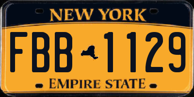 NY license plate FBB1129