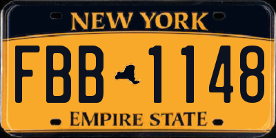 NY license plate FBB1148