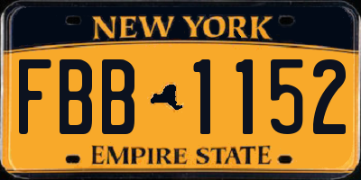 NY license plate FBB1152