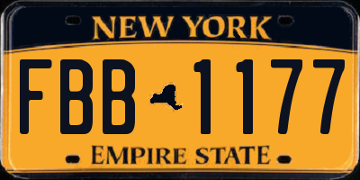 NY license plate FBB1177