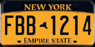 NY license plate FBB1214