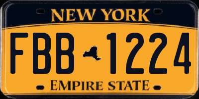 NY license plate FBB1224