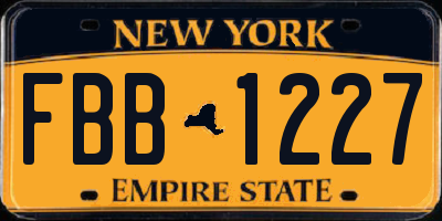 NY license plate FBB1227