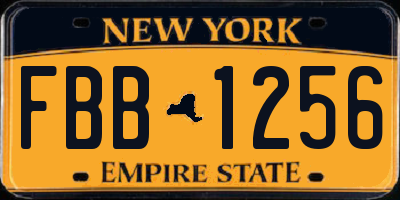 NY license plate FBB1256