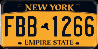 NY license plate FBB1266