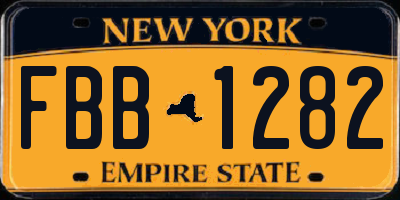NY license plate FBB1282