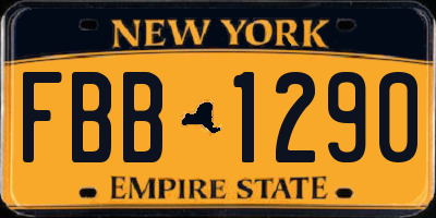 NY license plate FBB1290