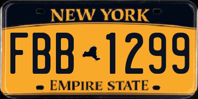 NY license plate FBB1299
