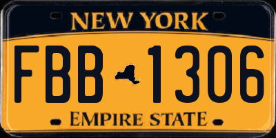 NY license plate FBB1306