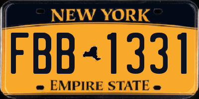 NY license plate FBB1331