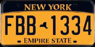 NY license plate FBB1334