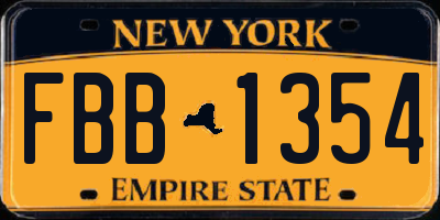 NY license plate FBB1354