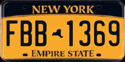 NY license plate FBB1369