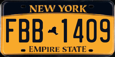 NY license plate FBB1409