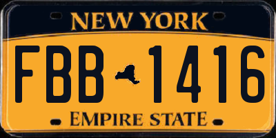 NY license plate FBB1416