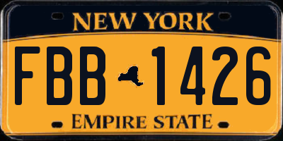 NY license plate FBB1426