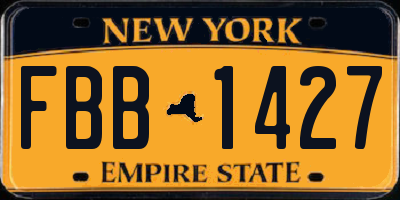 NY license plate FBB1427