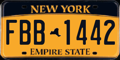 NY license plate FBB1442