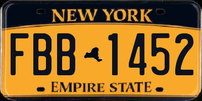 NY license plate FBB1452