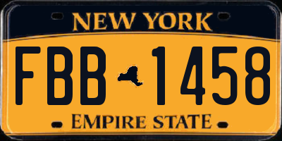 NY license plate FBB1458