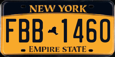 NY license plate FBB1460