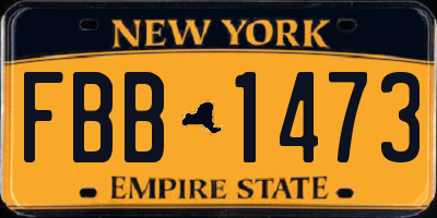 NY license plate FBB1473