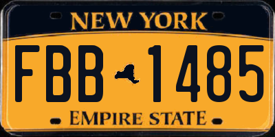 NY license plate FBB1485