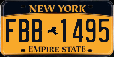 NY license plate FBB1495