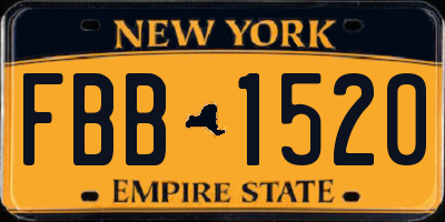 NY license plate FBB1520