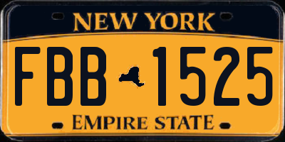 NY license plate FBB1525