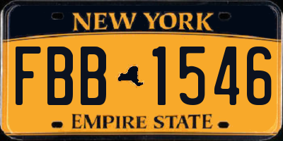 NY license plate FBB1546