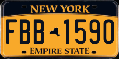 NY license plate FBB1590
