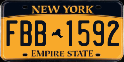 NY license plate FBB1592