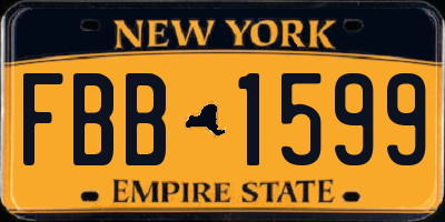 NY license plate FBB1599