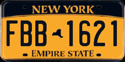 NY license plate FBB1621