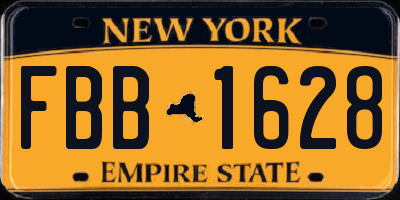 NY license plate FBB1628