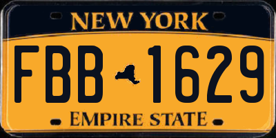 NY license plate FBB1629