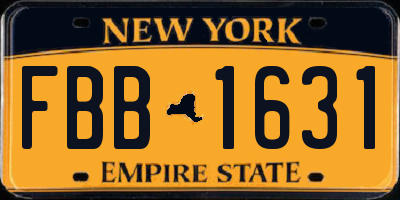 NY license plate FBB1631