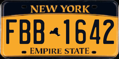 NY license plate FBB1642