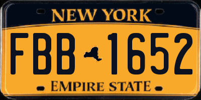 NY license plate FBB1652