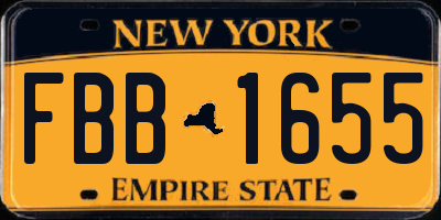 NY license plate FBB1655