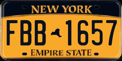 NY license plate FBB1657