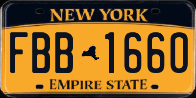 NY license plate FBB1660
