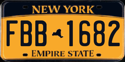 NY license plate FBB1682